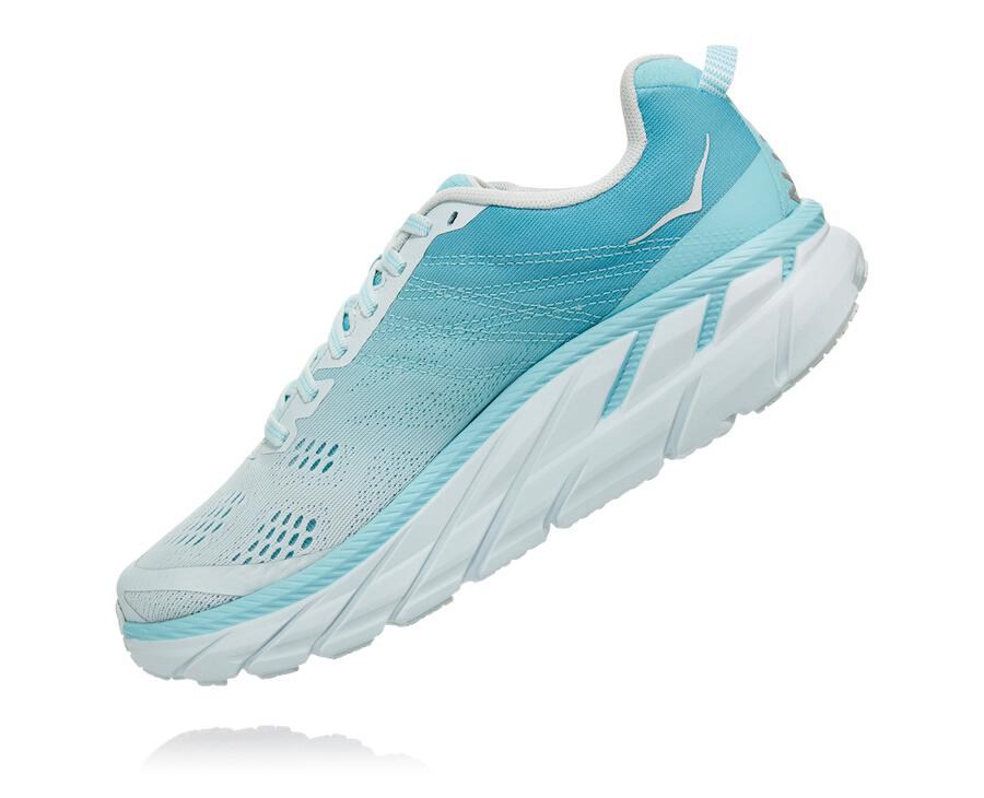 Tenis Corrida Hoka One One Feminino Azuis/Branco - Clifton 6 - 874-DXWBPK